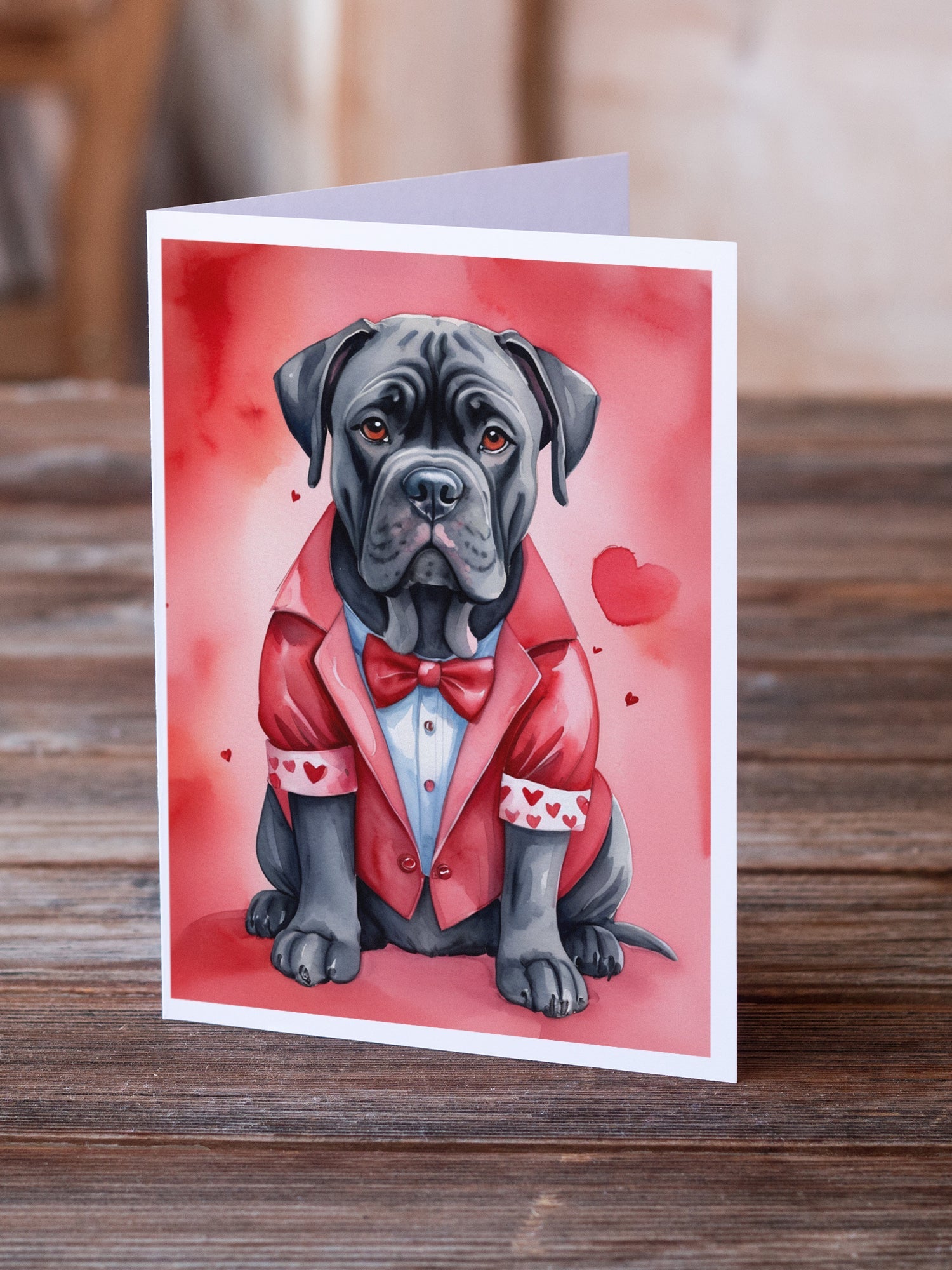 Cane Corso My Valentine Greeting Cards Pack of 8 Blank Cards with Envelopes Whimsical A7 Size 5x7