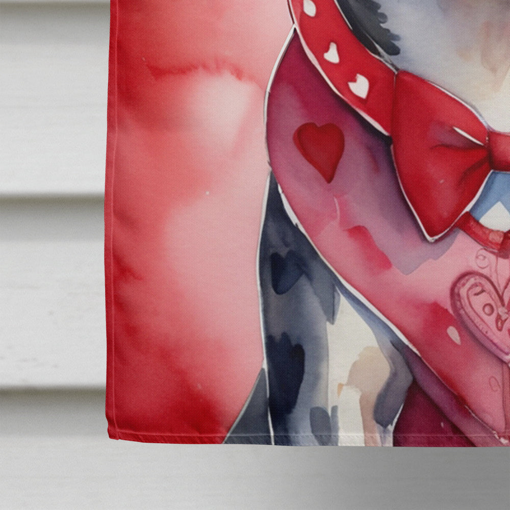 Catahoula My Valentine House Flag 28x40 Porch Sleeve Pole Decorative Outside Yard Banner Artwork Wall Hanging, Polyester