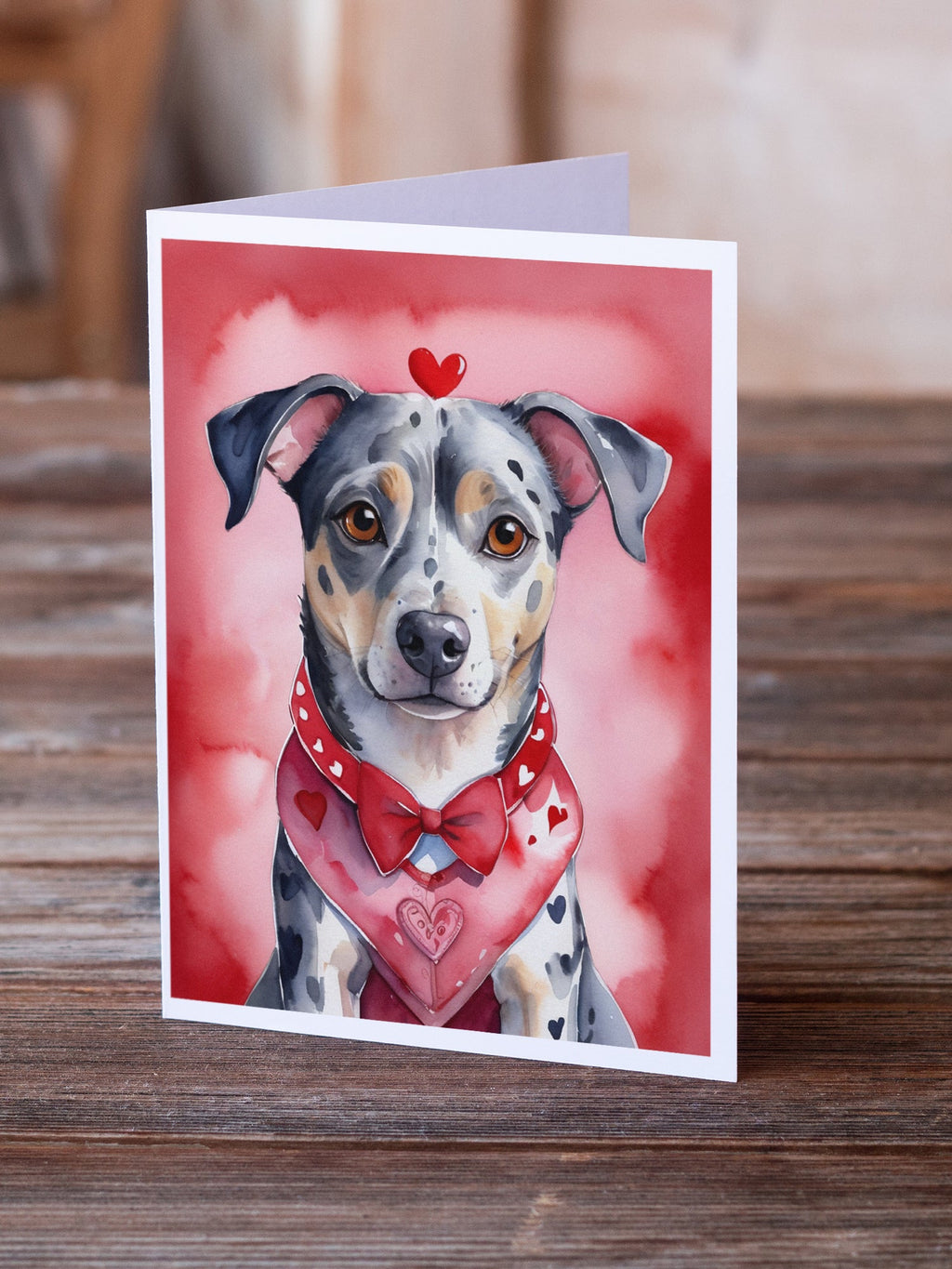 Catahoula My Valentine Greeting Cards Pack of 8 Blank Cards with Envelopes Whimsical A7 Size 5x7