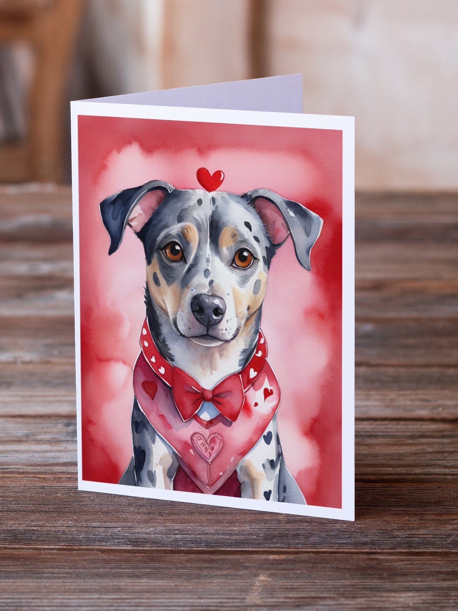Catahoula My Valentine Greeting Cards Pack of 8 Blank Cards with Envelopes Whimsical A7 Size 5x7