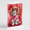 Cavalier Spaniel My Valentine Greeting Cards Pack of 8 Blank Cards with Envelopes Whimsical A7 Size 5x7