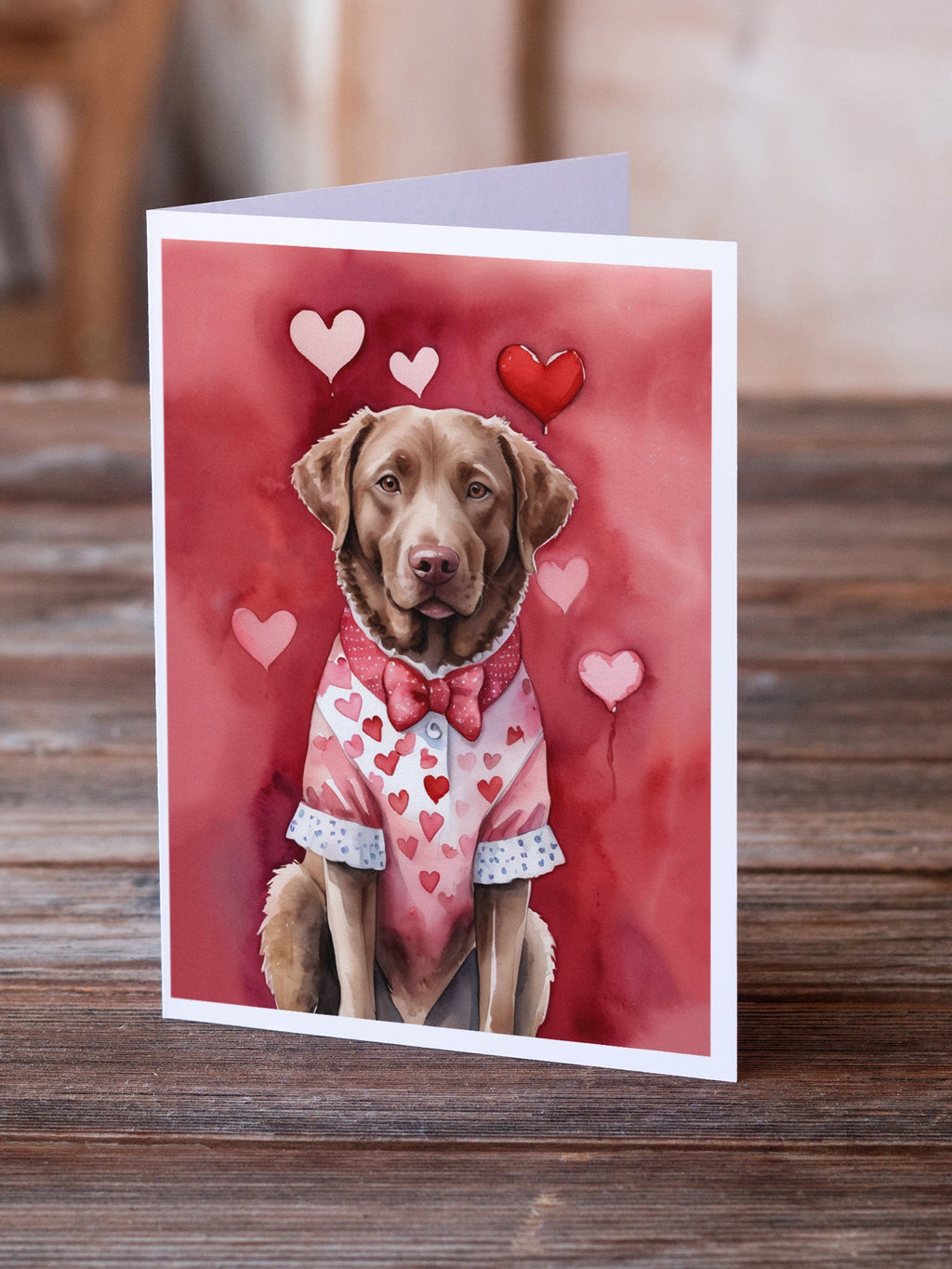 Chesapeake Bay Retriever My Valentine Greeting Cards Pack of 8 Blank Cards with Envelopes Whimsical A7 Size 5x7