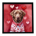 Chesapeake Bay Retriever My Valentine Framed Metal Print Bathroom, Kitchen, Office, Home Decor Wall Art Ready to Hang, Square, 8X8