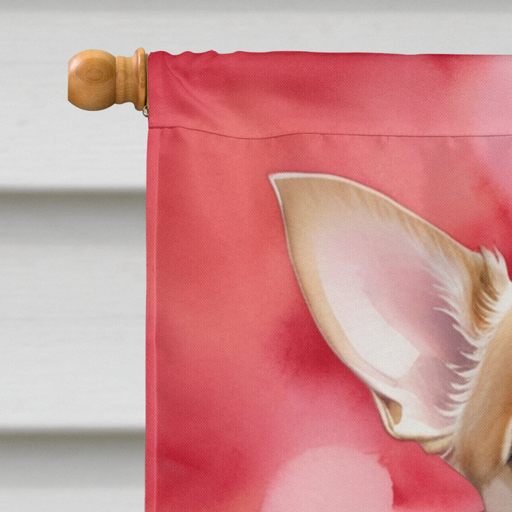 Chihuahua My Valentine House Flag 28x40 Porch Sleeve Pole Decorative Outside Yard Banner Artwork Wall Hanging, Polyester