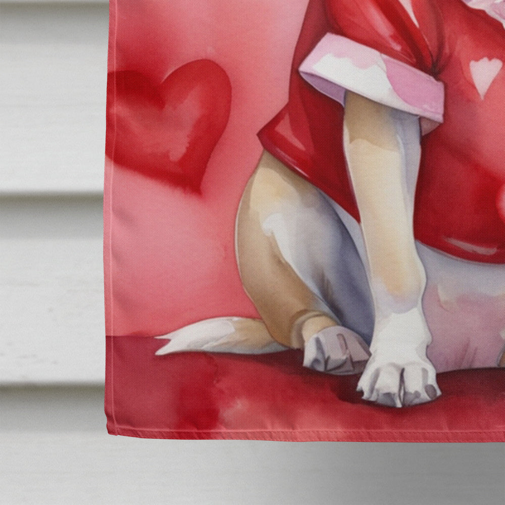 Chihuahua My Valentine House Flag 28x40 Porch Sleeve Pole Decorative Outside Yard Banner Artwork Wall Hanging, Polyester