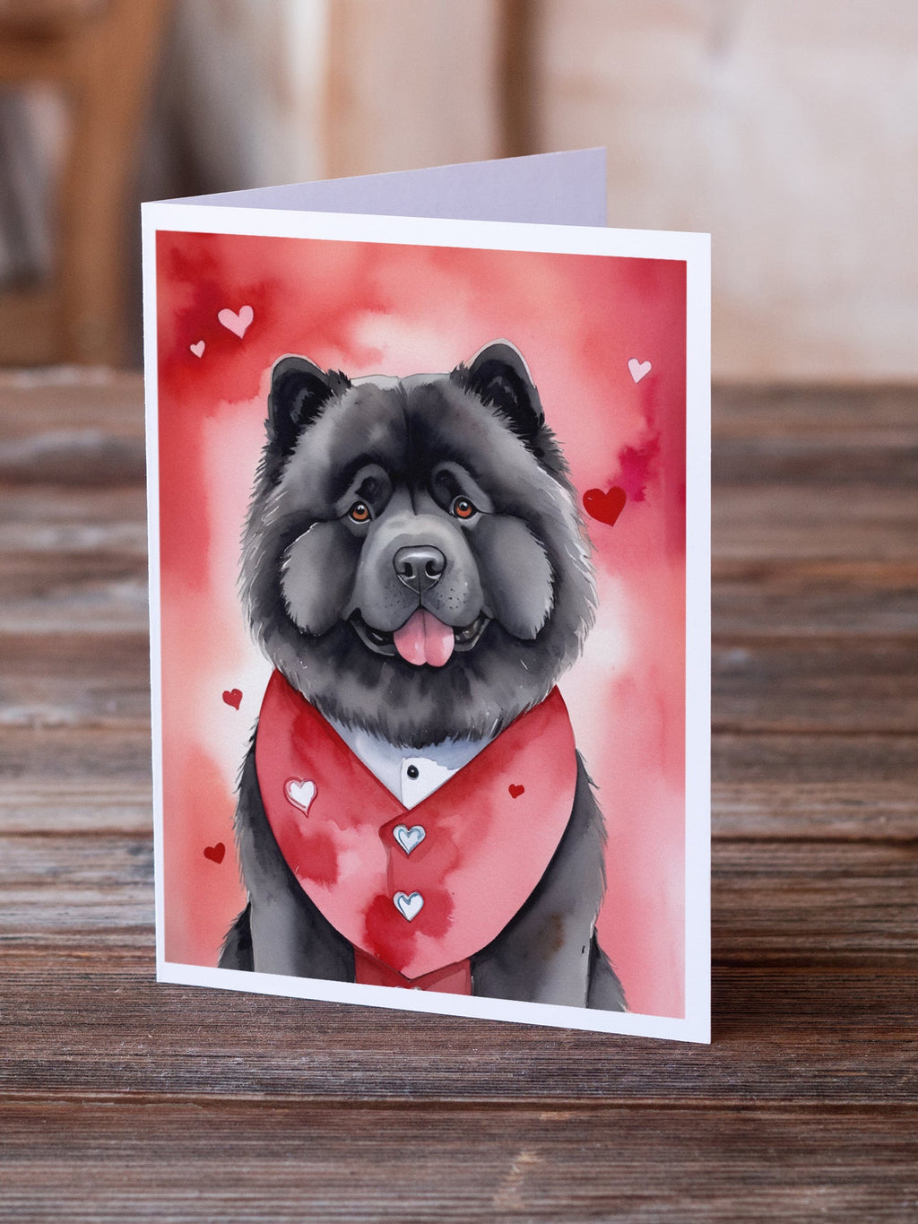 Chow Chow My Valentine Greeting Cards Pack of 8 Blank Cards with Envelopes Whimsical A7 Size 5x7