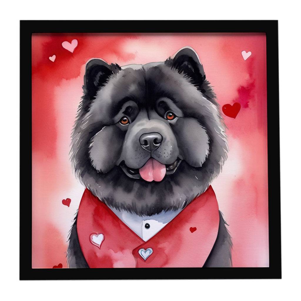 Chow Chow My Valentine Framed Metal Print Bathroom, Kitchen, Office, Home Decor Wall Art Ready to Hang, Square, 8X8