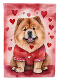 Chow Chow My Valentine House Flag 28x40 Porch Sleeve Pole Decorative Outside Yard Banner Artwork Wall Hanging, Polyester