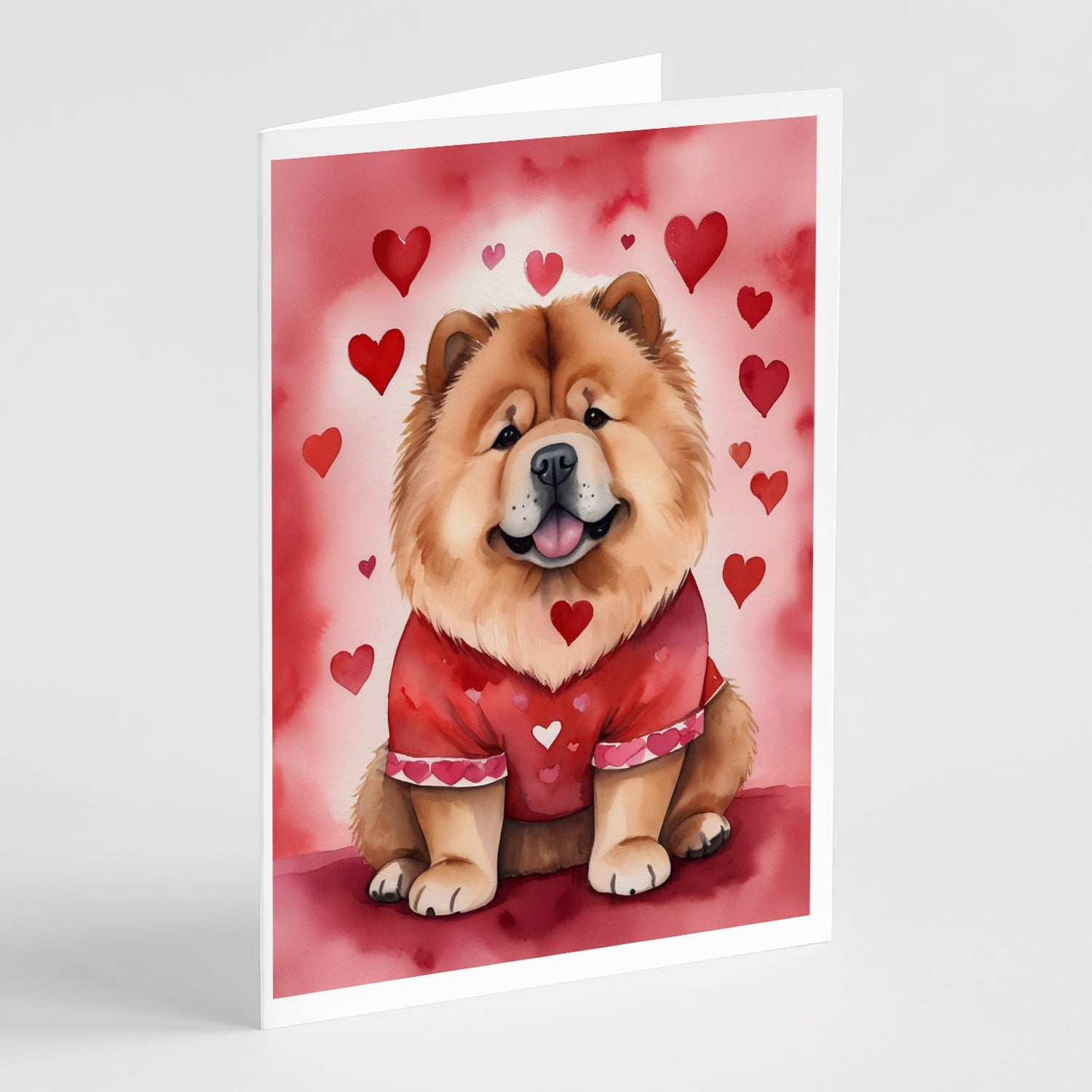 Chow Chow My Valentine Greeting Cards Pack of 8 Blank Cards with Envelopes Whimsical A7 Size 5x7