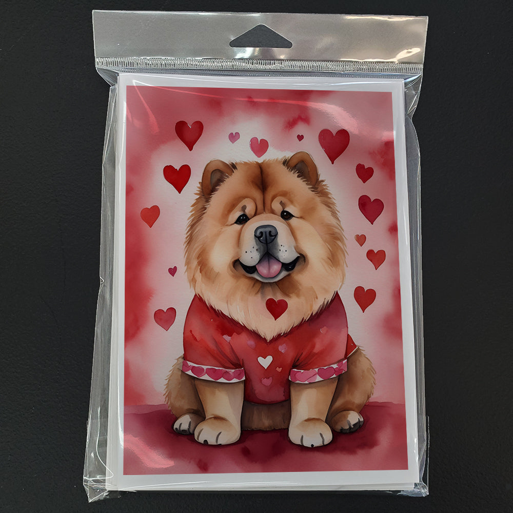 Chow Chow My Valentine Greeting Cards Pack of 8 Blank Cards with Envelopes Whimsical A7 Size 5x7