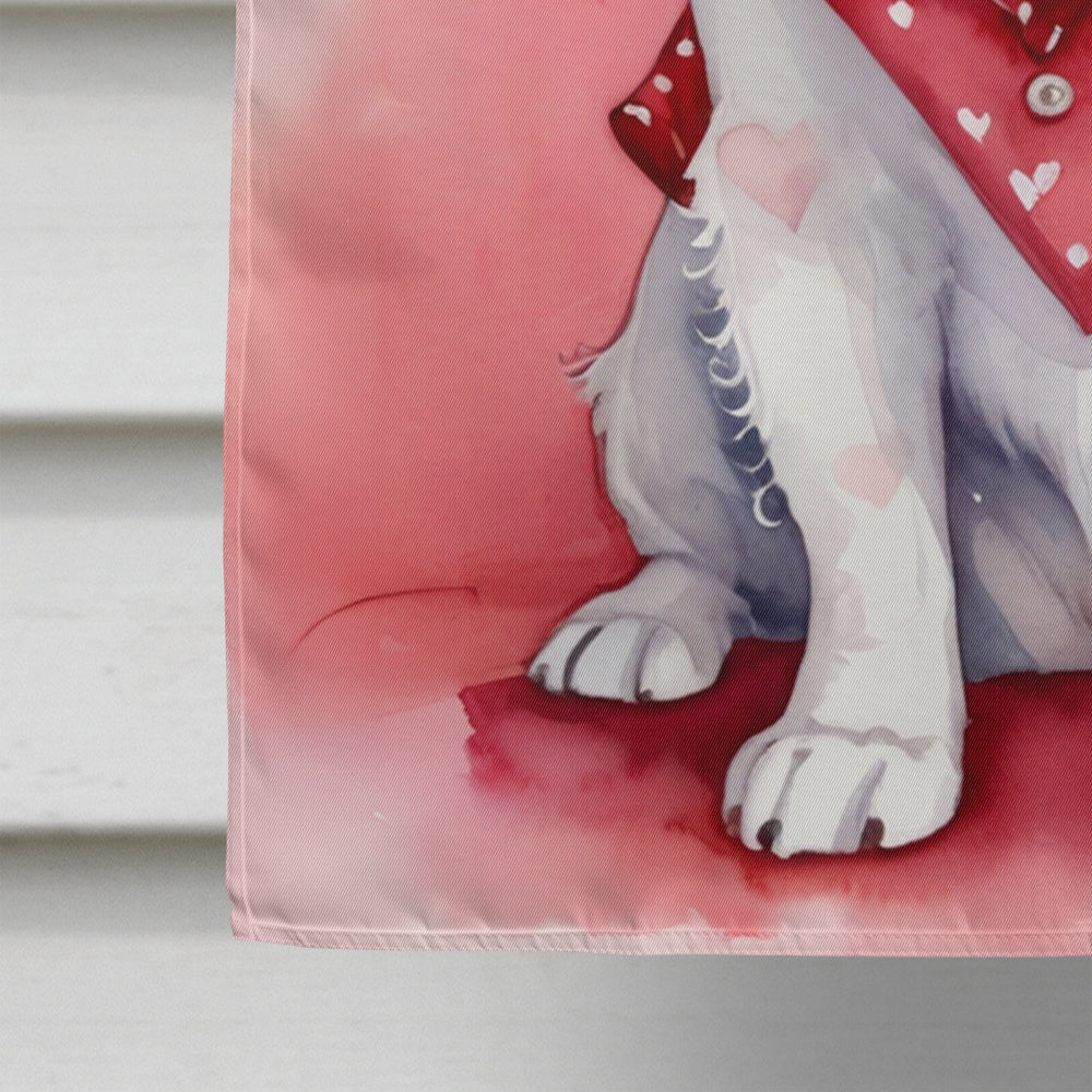 Clumber Spaniel My Valentine House Flag 28x40 Porch Sleeve Pole Decorative Outside Yard Banner Artwork Wall Hanging, Polyester