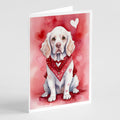 Clumber Spaniel My Valentine Greeting Cards Pack of 8 Blank Cards with Envelopes Whimsical A7 Size 5x7
