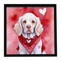 Clumber Spaniel My Valentine Framed Metal Print Bathroom, Kitchen, Office, Home Decor Wall Art Ready to Hang, Square, 8X8