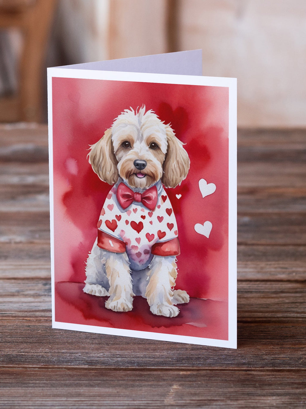 Cockapoo My Valentine Greeting Cards Pack of 8 Blank Cards with Envelopes Whimsical A7 Size 5x7