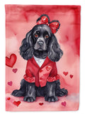 Cocker Spaniel My Valentine House Flag 28x40 Porch Sleeve Pole Decorative Outside Yard Banner Artwork Wall Hanging, Polyester