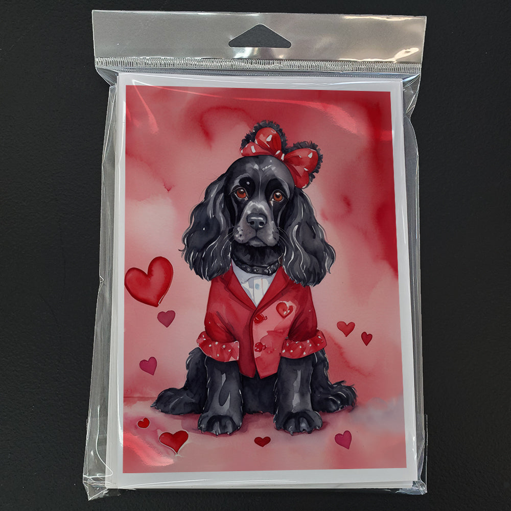 Cocker Spaniel My Valentine Greeting Cards Pack of 8 Blank Cards with Envelopes Whimsical A7 Size 5x7