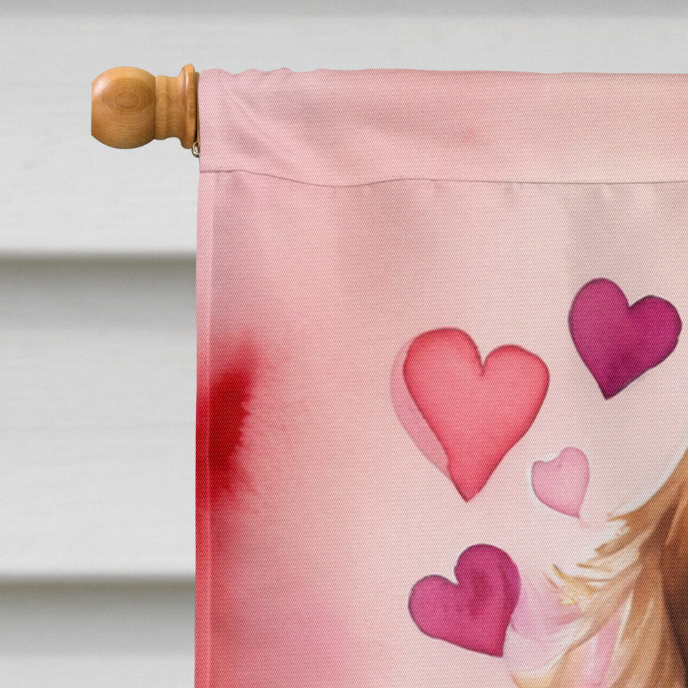 Cocker Spaniel My Valentine House Flag 28x40 Porch Sleeve Pole Decorative Outside Yard Banner Artwork Wall Hanging, Polyester