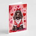 Cocker Spaniel My Valentine Greeting Cards Pack of 8 Blank Cards with Envelopes Whimsical A7 Size 5x7
