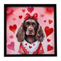 Cocker Spaniel My Valentine Framed Metal Print Bathroom, Kitchen, Office, Home Decor Wall Art Ready to Hang, Square, 8X8