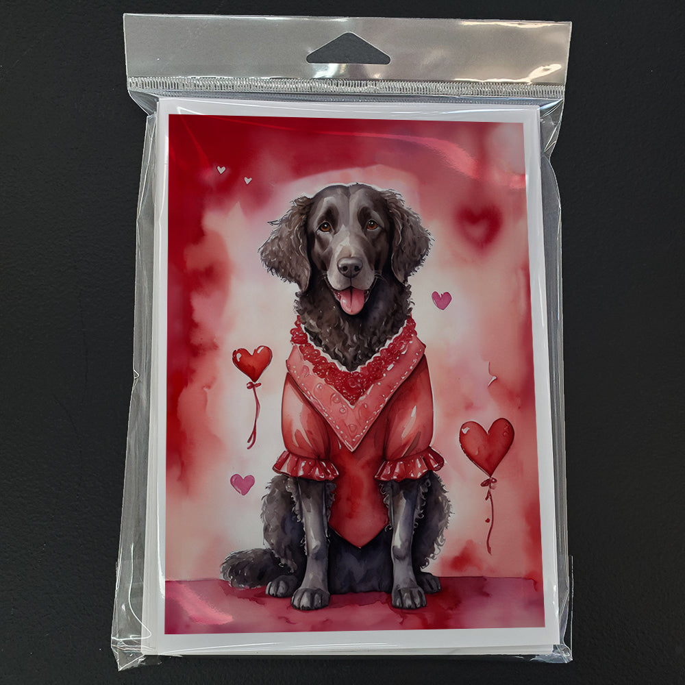 Curly-Coated Retriever My Valentine Greeting Cards Pack of 8 Blank Cards with Envelopes Whimsical A7 Size 5x7