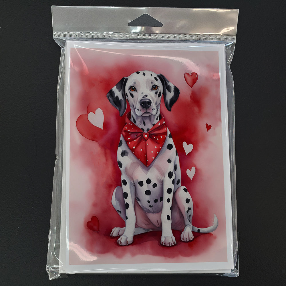 Dalmatian My Valentine Greeting Cards Pack of 8 Blank Cards with Envelopes Whimsical A7 Size 5x7