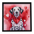 Dalmatian My Valentine Framed Metal Print Bathroom, Kitchen, Office, Home Decor Wall Art Ready to Hang, Square, 8X8