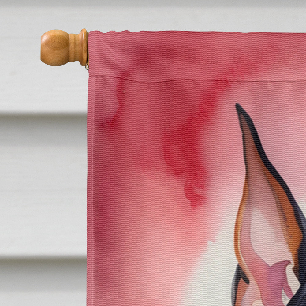 Doberman Pinscher My Valentine House Flag 28x40 Porch Sleeve Pole Decorative Outside Yard Banner Artwork Wall Hanging, Polyester