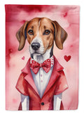 English Foxhound My Valentine House Flag 28x40 Porch Sleeve Pole Decorative Outside Yard Banner Artwork Wall Hanging, Polyester