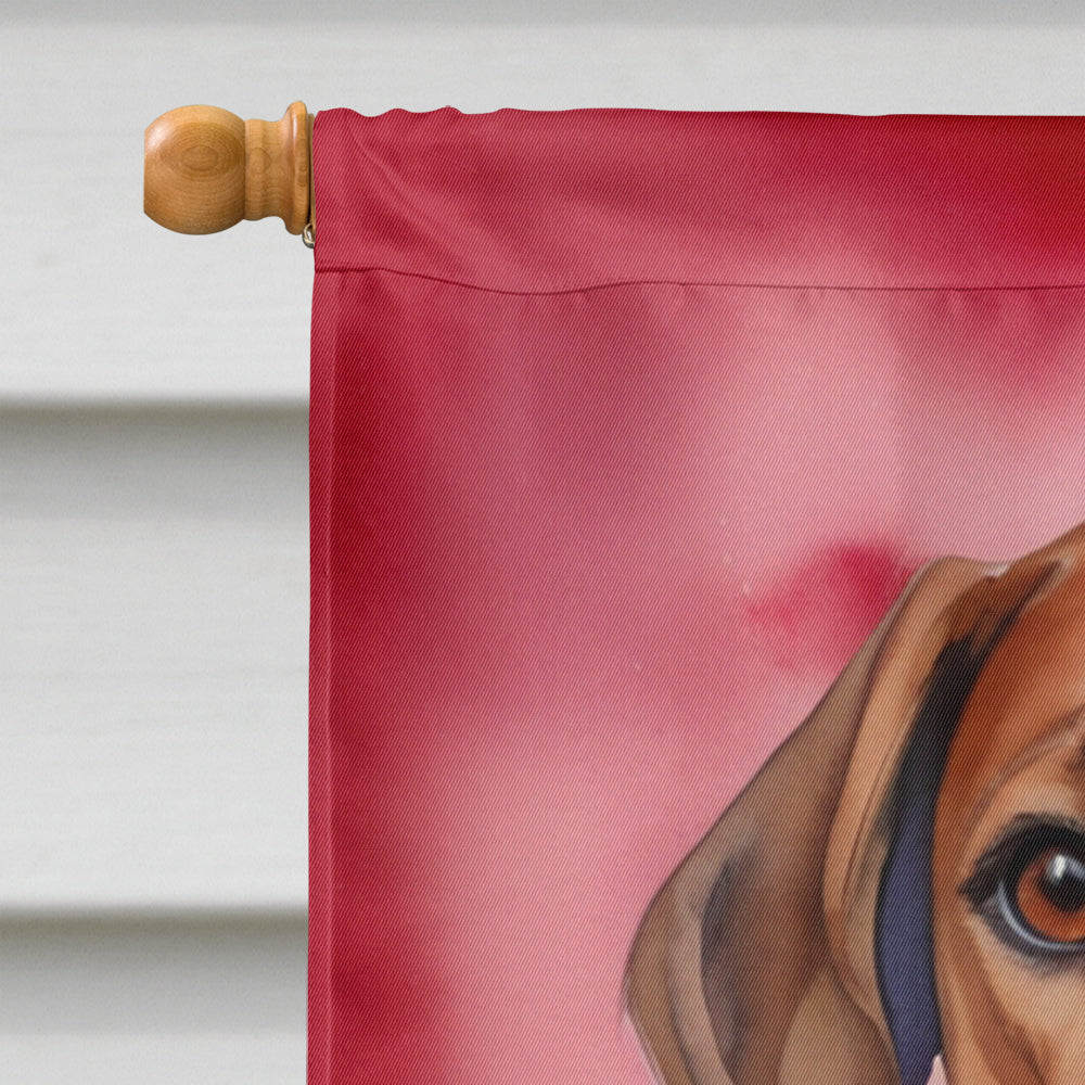 English Foxhound My Valentine House Flag 28x40 Porch Sleeve Pole Decorative Outside Yard Banner Artwork Wall Hanging, Polyester