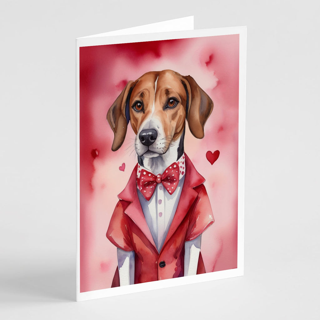 English Foxhound My Valentine Greeting Cards Pack of 8 Blank Cards with Envelopes Whimsical A7 Size 5x7