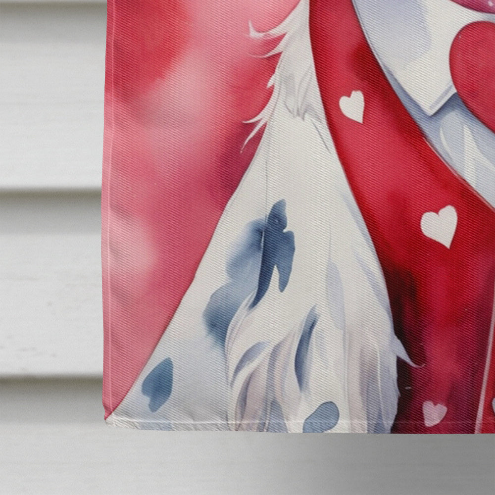 English Setter My Valentine House Flag 28x40 Porch Sleeve Pole Decorative Outside Yard Banner Artwork Wall Hanging, Polyester
