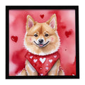 Finnish Spitz My Valentine Framed Metal Print Bathroom, Kitchen, Office, Home Decor Wall Art Ready to Hang, Square, 8X8