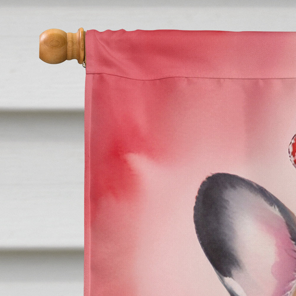 French Bulldog My Valentine House Flag 28x40 Porch Sleeve Pole Decorative Outside Yard Banner Artwork Wall Hanging, Polyester