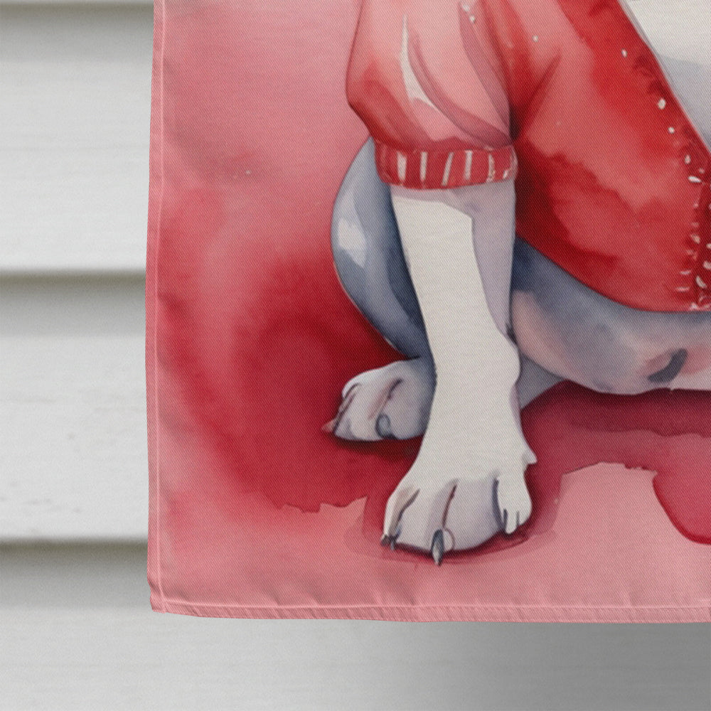 French Bulldog My Valentine House Flag 28x40 Porch Sleeve Pole Decorative Outside Yard Banner Artwork Wall Hanging, Polyester