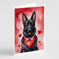 Black German Shepherd My Valentine Greeting Cards Pack of 8 Blank Cards with Envelopes Whimsical A7 Size 5x7