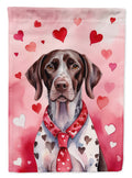 German Shorthaired Pointer My Valentine House Flag 28x40 Porch Sleeve Pole Decorative Outside Yard Banner Artwork Wall Hanging, Polyester