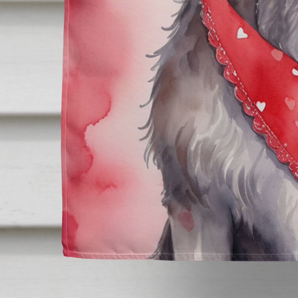 German Wirehaired Pointer My Valentine House Flag 28x40 Porch Sleeve Pole Decorative Outside Yard Banner Artwork Wall Hanging, Polyester