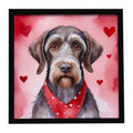 German Wirehaired Pointer My Valentine Framed Metal Print Bathroom, Kitchen, Office, Home Decor Wall Art Ready to Hang, Square, 8X8