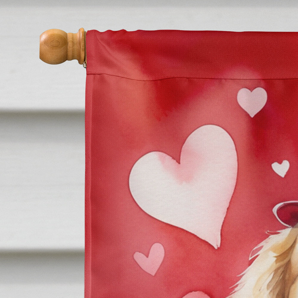 Golden Retriever My Valentine House Flag 28x40 Porch Sleeve Pole Decorative Outside Yard Banner Artwork Wall Hanging, Polyester