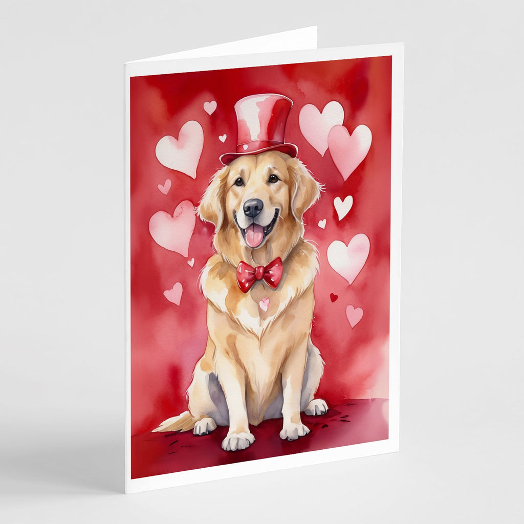 Golden Retriever My Valentine Greeting Cards Pack of 8 Blank Cards with Envelopes Whimsical A7 Size 5x7