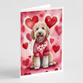 Goldendoodle My Valentine Greeting Cards Pack of 8 Blank Cards with Envelopes Whimsical A7 Size 5x7