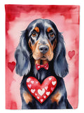 Gordon Setter My Valentine House Flag 28x40 Porch Sleeve Pole Decorative Outside Yard Banner Artwork Wall Hanging, Polyester