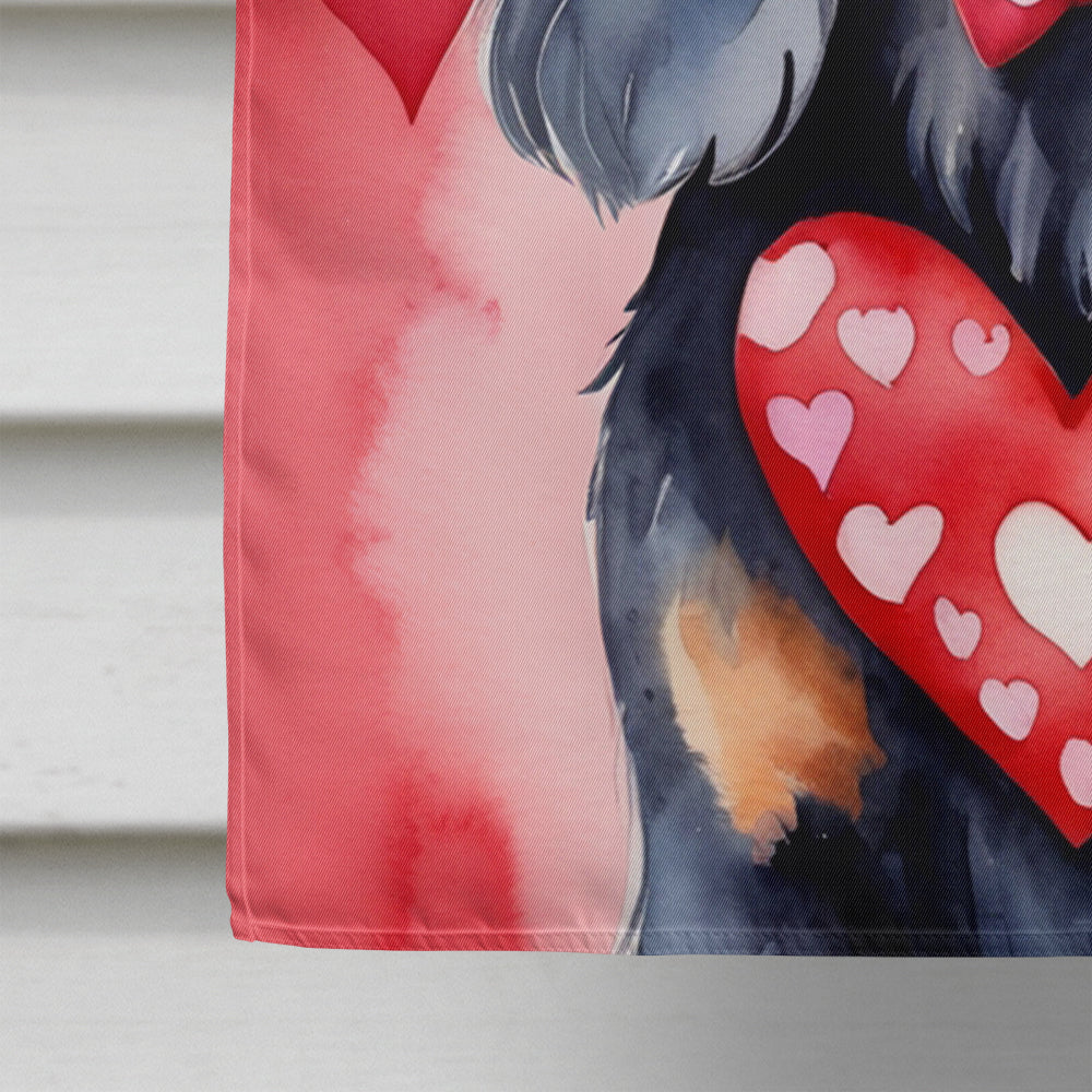 Gordon Setter My Valentine House Flag 28x40 Porch Sleeve Pole Decorative Outside Yard Banner Artwork Wall Hanging, Polyester