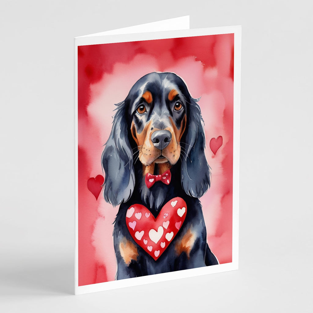 Gordon Setter My Valentine Greeting Cards Pack of 8 Blank Cards with Envelopes Whimsical A7 Size 5x7