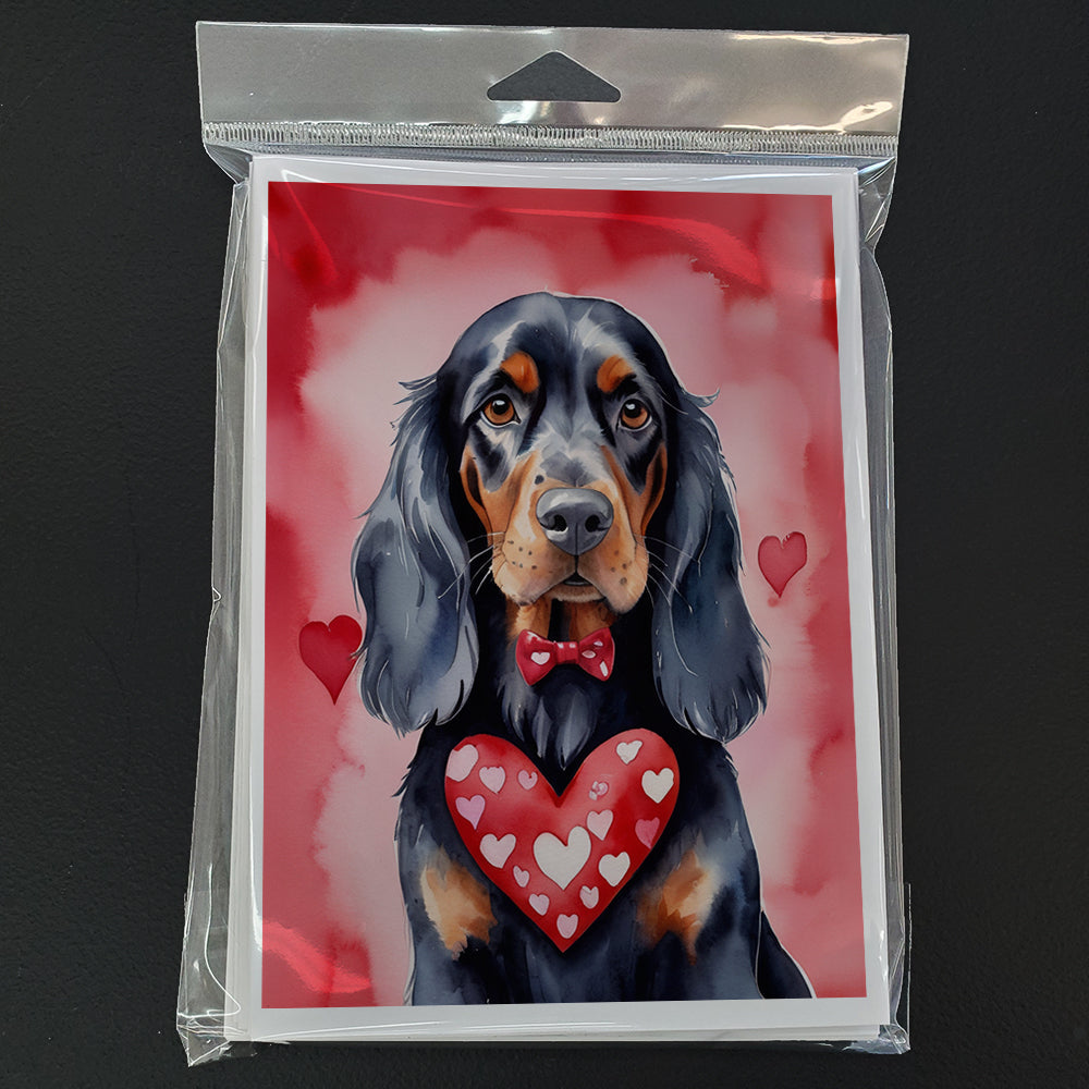Gordon Setter My Valentine Greeting Cards Pack of 8 Blank Cards with Envelopes Whimsical A7 Size 5x7