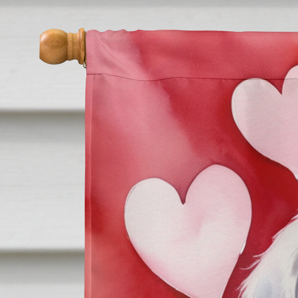 Great Pyrenees My Valentine House Flag 28x40 Porch Sleeve Pole Decorative Outside Yard Banner Artwork Wall Hanging, Polyester
