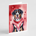 Greater Swiss Mountain Dog My Valentine Greeting Cards Pack of 8 Blank Cards with Envelopes Whimsical A7 Size 5x7
