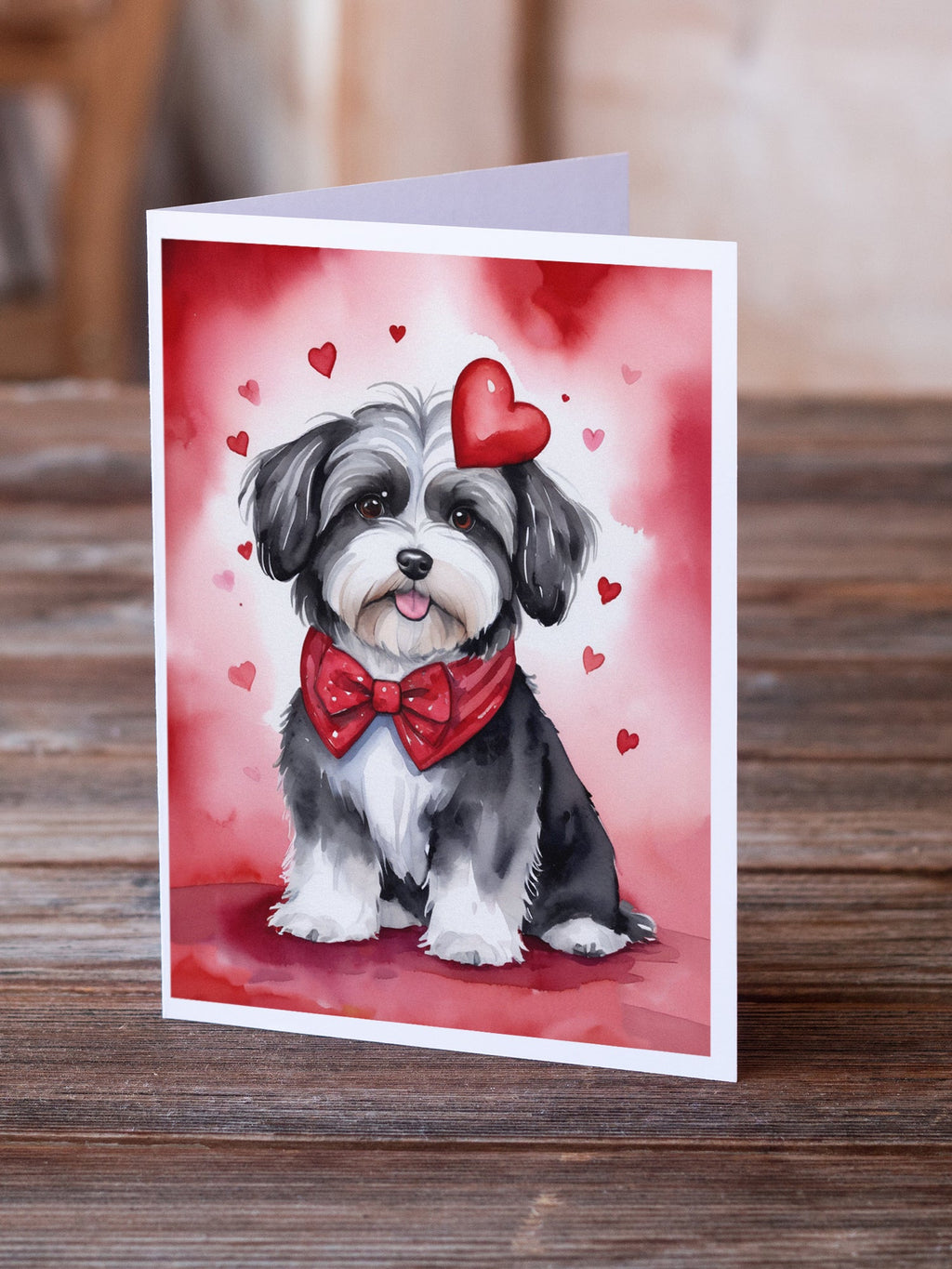 Havanese My Valentine Greeting Cards Pack of 8 Blank Cards with Envelopes Whimsical A7 Size 5x7