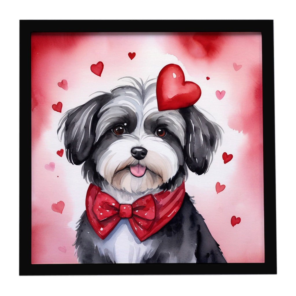 Havanese My Valentine Framed Metal Print Bathroom, Kitchen, Office, Home Decor Wall Art Ready to Hang, Square, 8X8