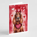 Irish Setter My Valentine Greeting Cards Pack of 8 Blank Cards with Envelopes Whimsical A7 Size 5x7